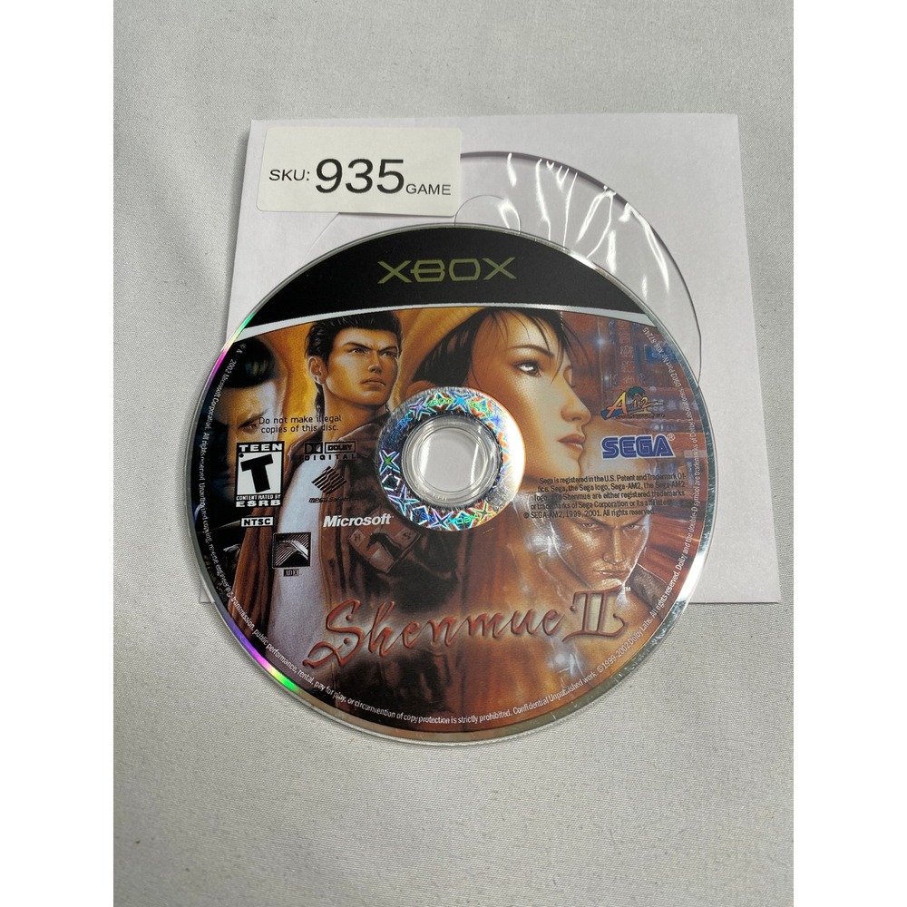 Shenmue II 2 Microsoft Xbox Original Game Disc Only